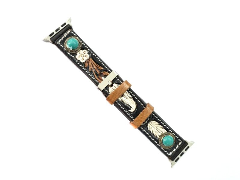 Western Hand Tooled Apple Watchband