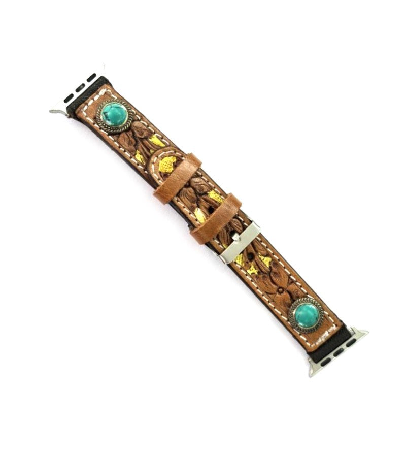 Western Hand Tooled Apple Watchband