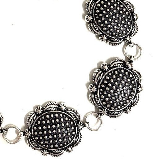 Western Bubble Concho Chain Belt - L