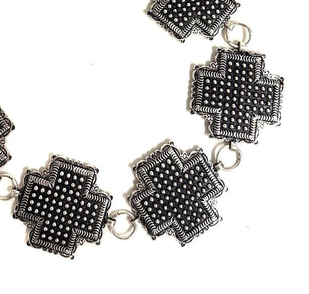 Western Bubble Cross Chain Belt - L