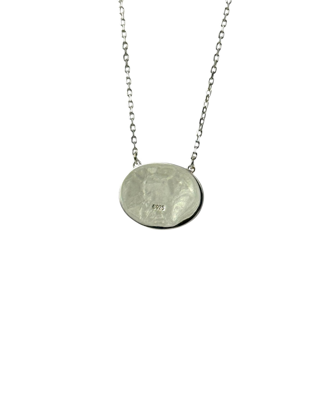 925 Sterling Silver Belt Buckle Initial Necklace