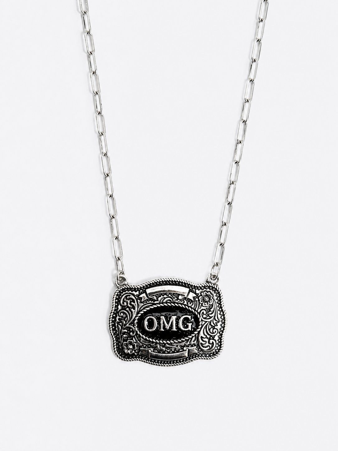 OMG Western Belt Buckle Necklace