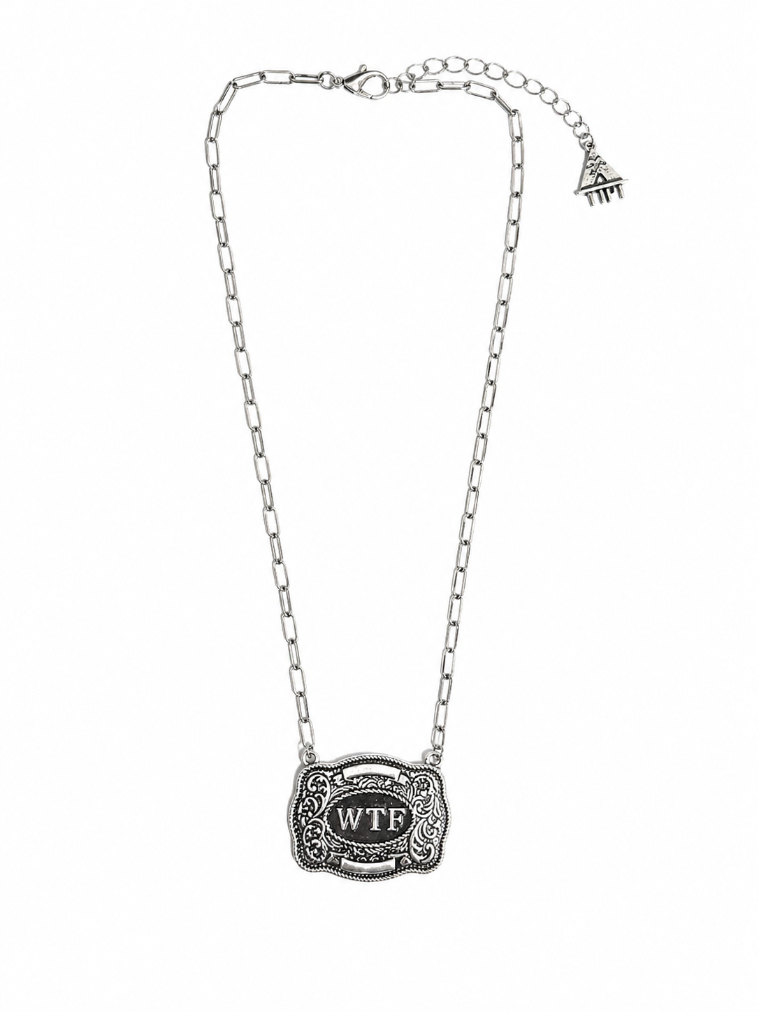 WTF Western Belt Buckle Necklace