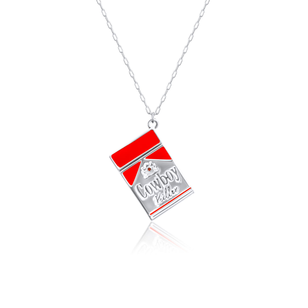 Sterling Silver Plated Cowboy Killer 3D Pendant Necklace