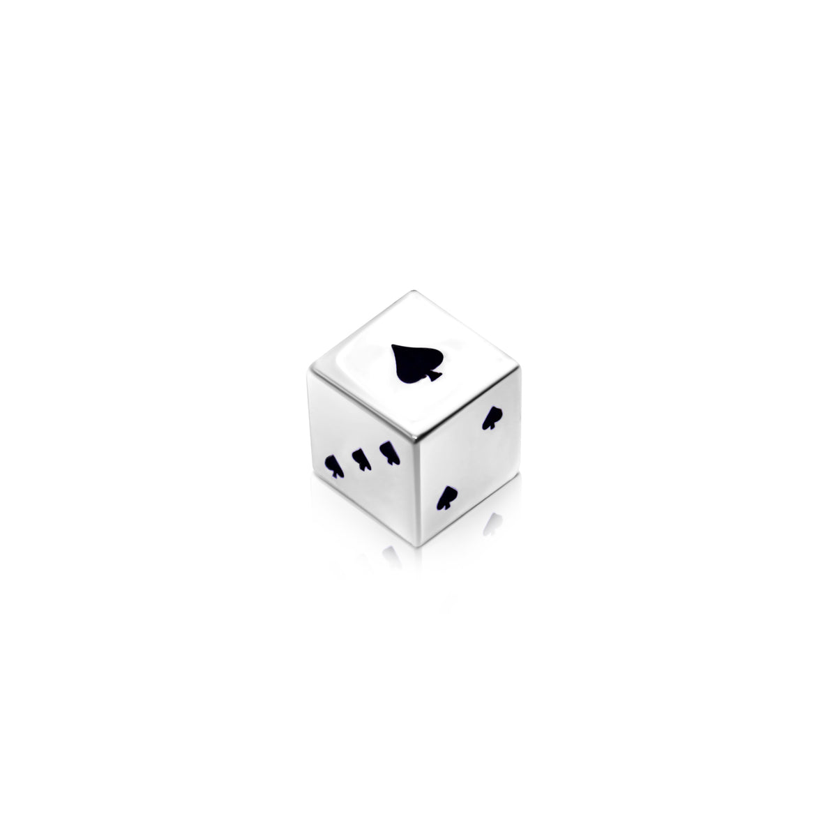 Sterling Silver Plated 3D Dice Pendant Necklace