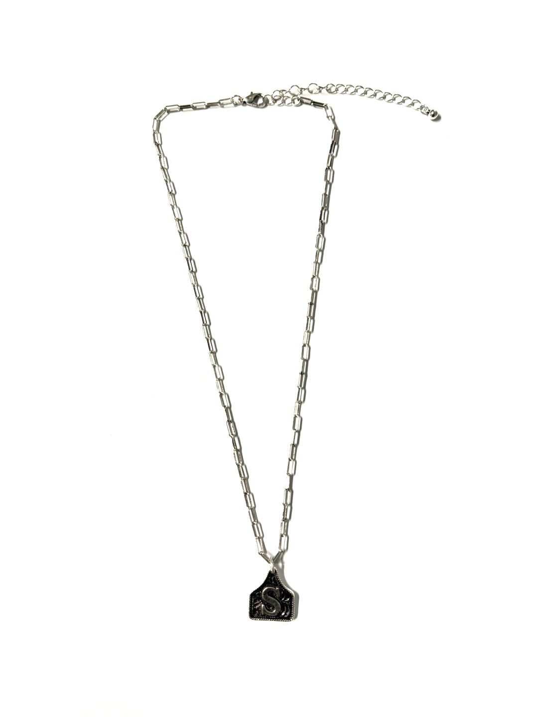 Western Etched Initial Necklace