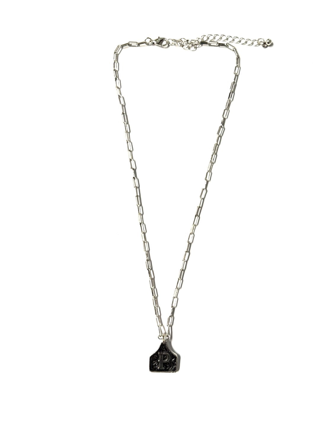 Western Etched Initial Necklace