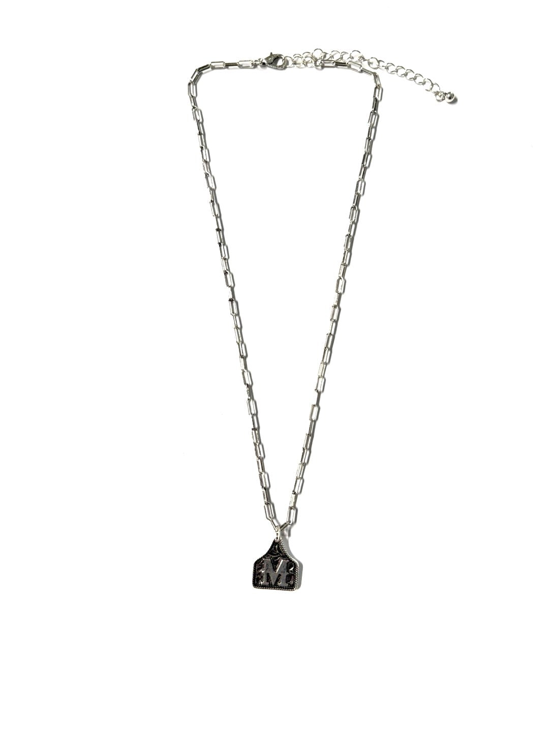 Western Etched Initial Necklace