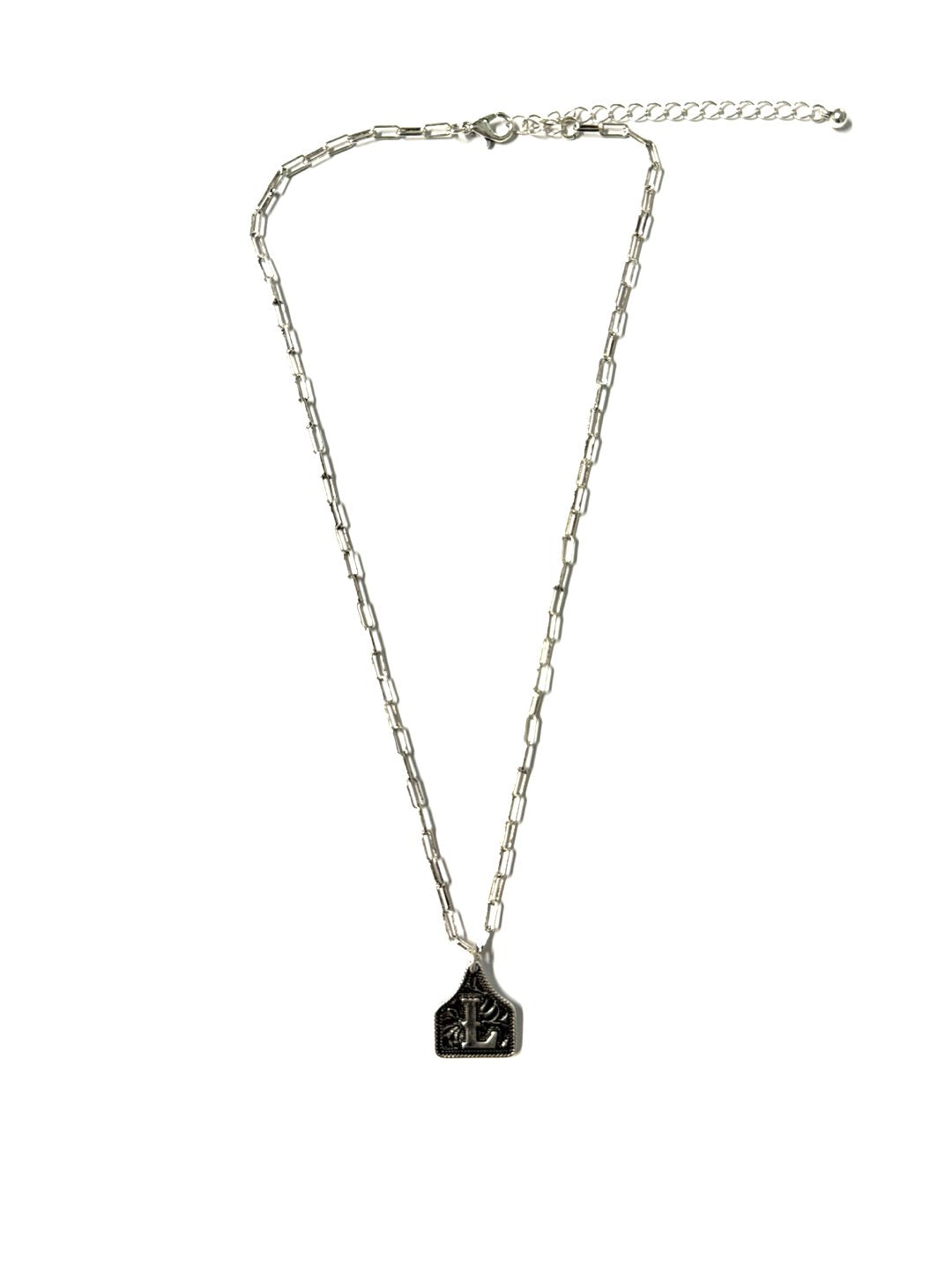 Western Etched Initial Necklace