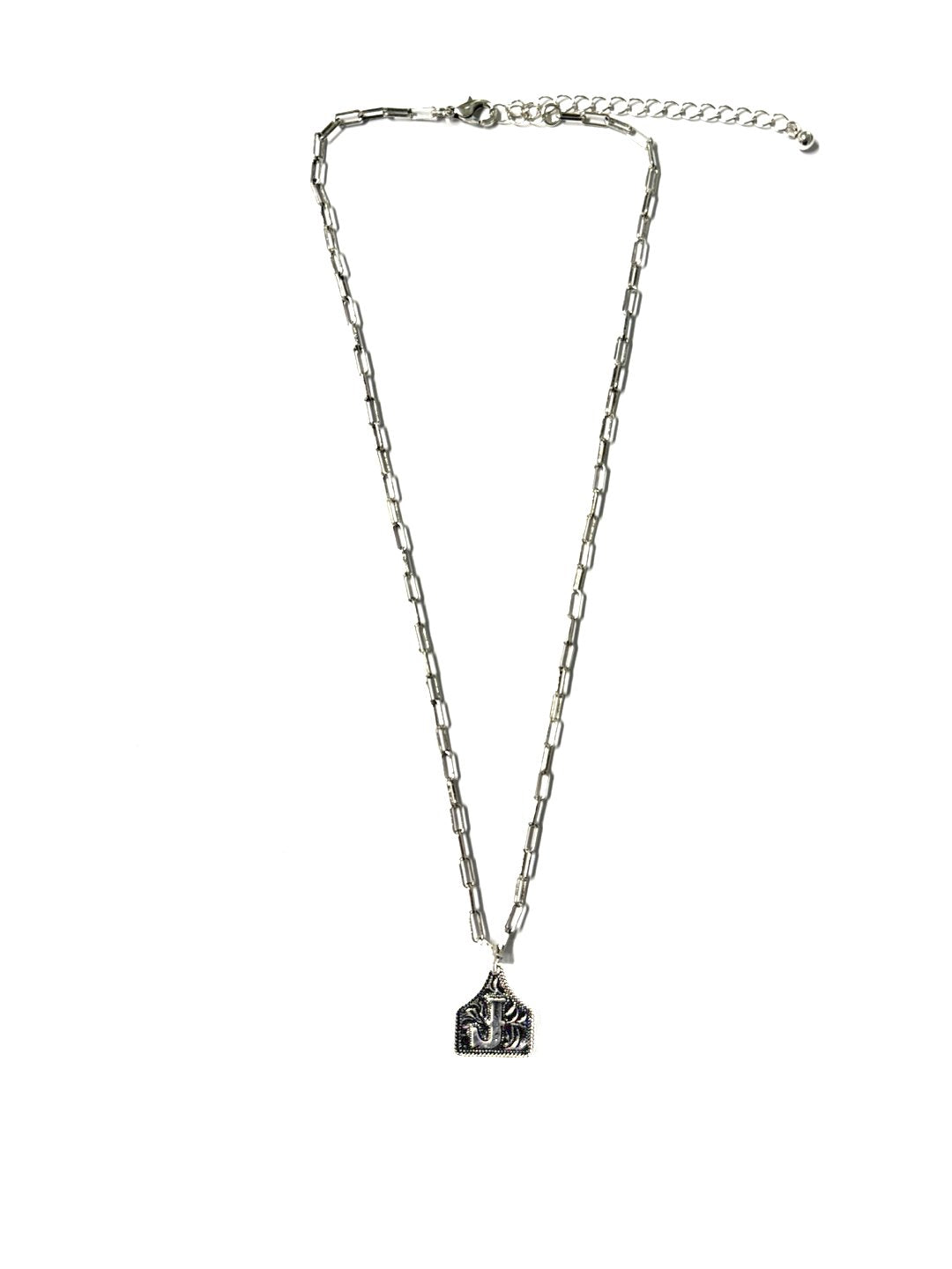 Western Etched Initial Necklace