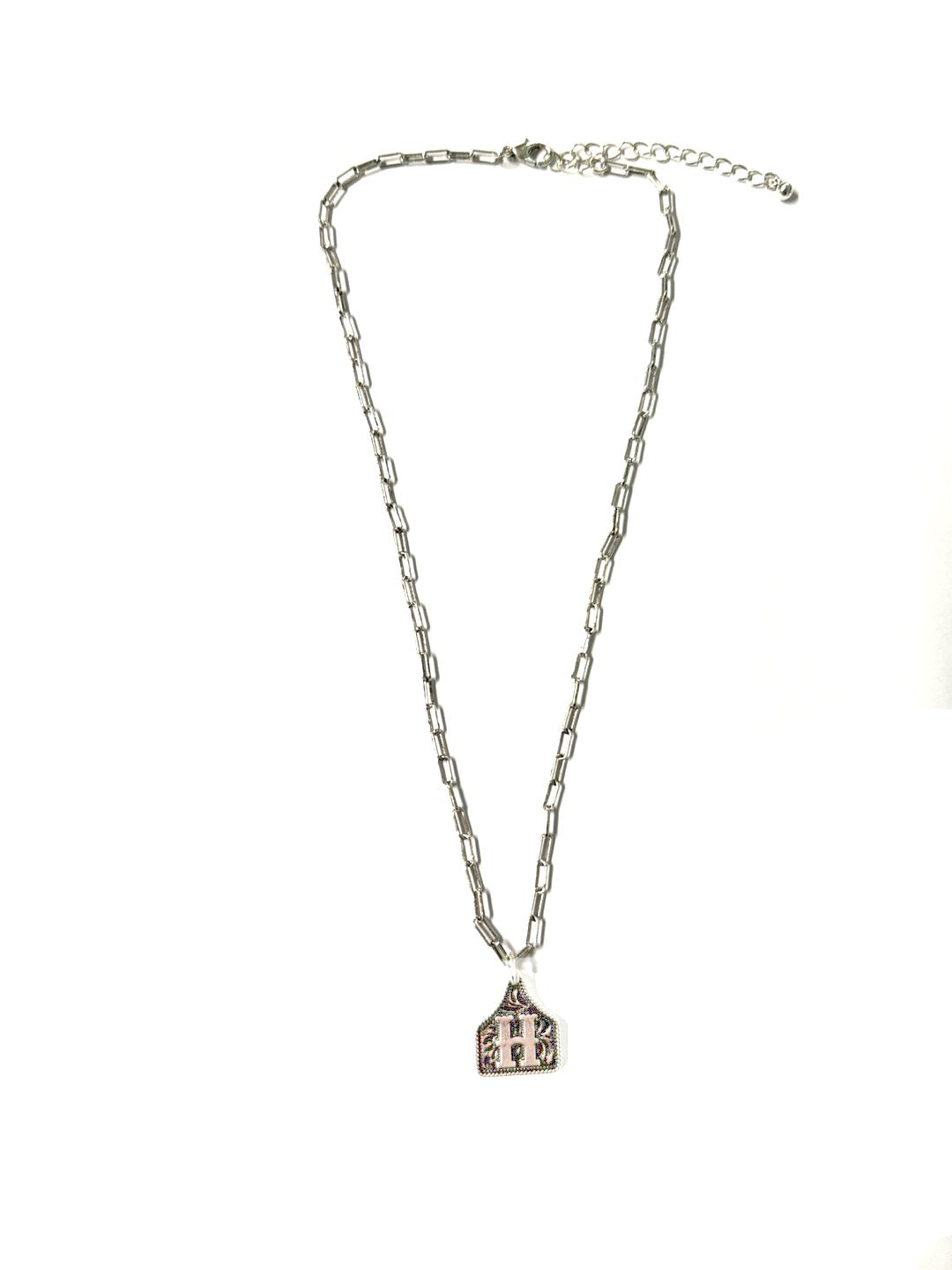 Western Etched Initial Necklace