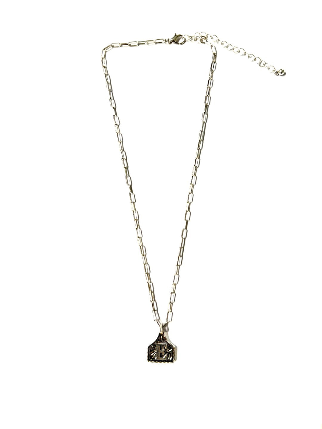 Western Etched Initial Necklace