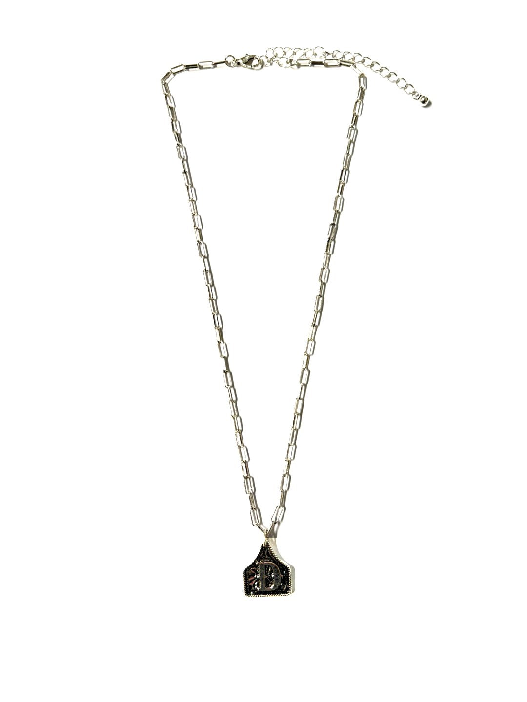 Western Etched Initial Necklace