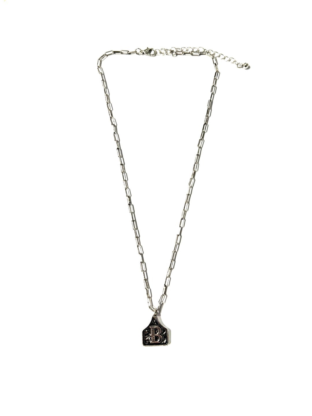 Western Etched Initial Necklace