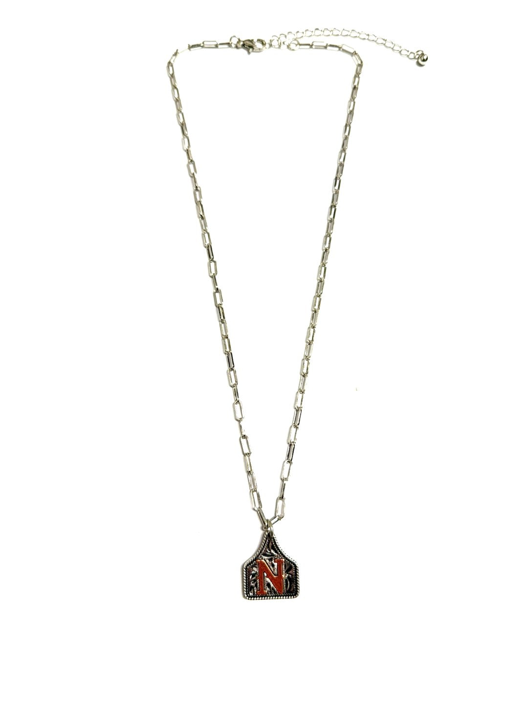 Western Etched Initial Necklace