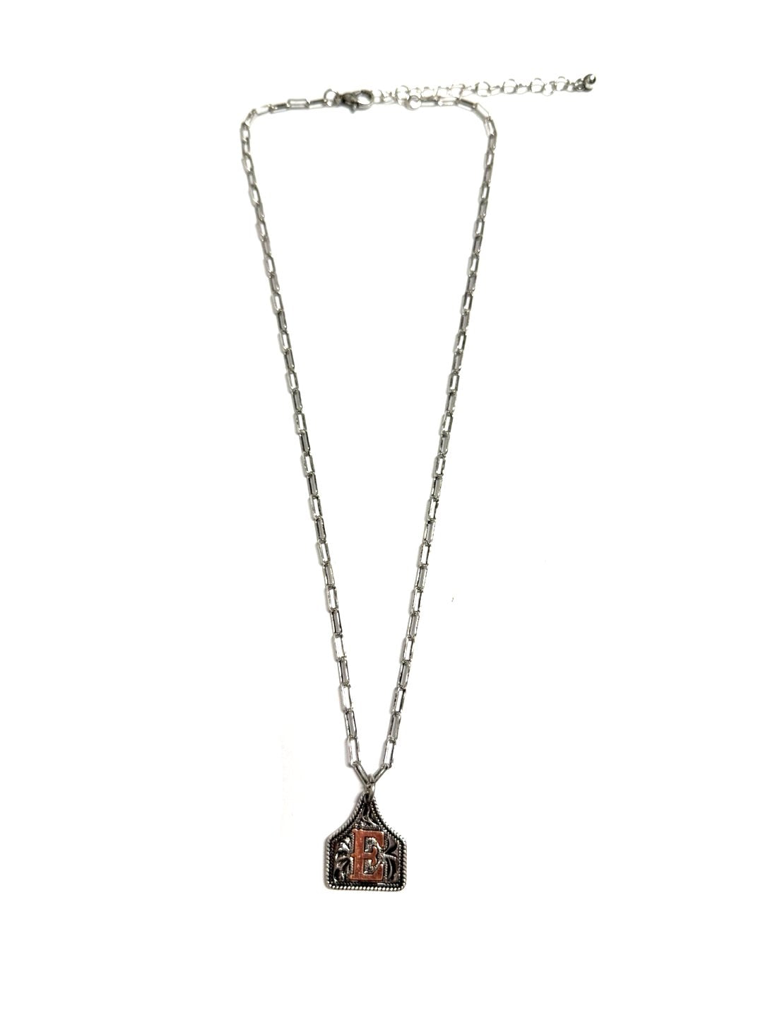 Western Etched Initial Necklace