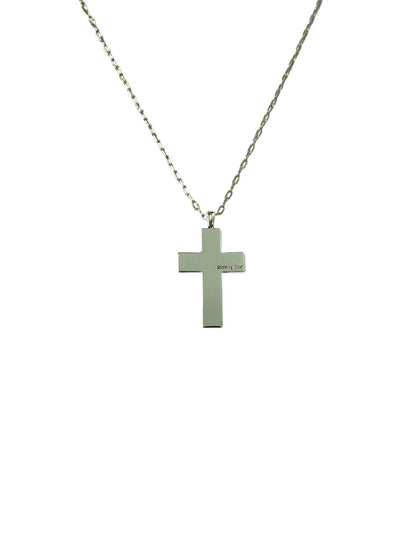 Western Sterling Silver Plated Cross Necklace with Genuine Kingman Turquoise