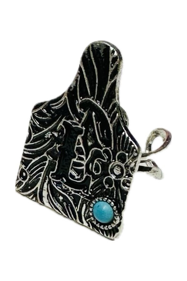 WESTERM CATTLE TAG INITIAL CUFF RING