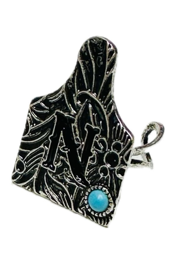 WESTERM CATTLE TAG INITIAL CUFF RING