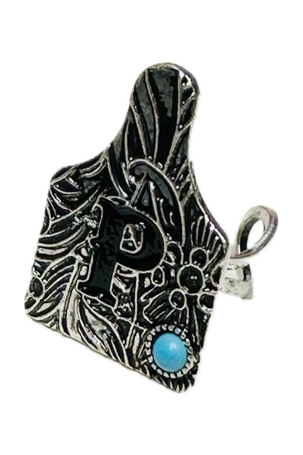 WESTERM CATTLE TAG INITIAL CUFF RING