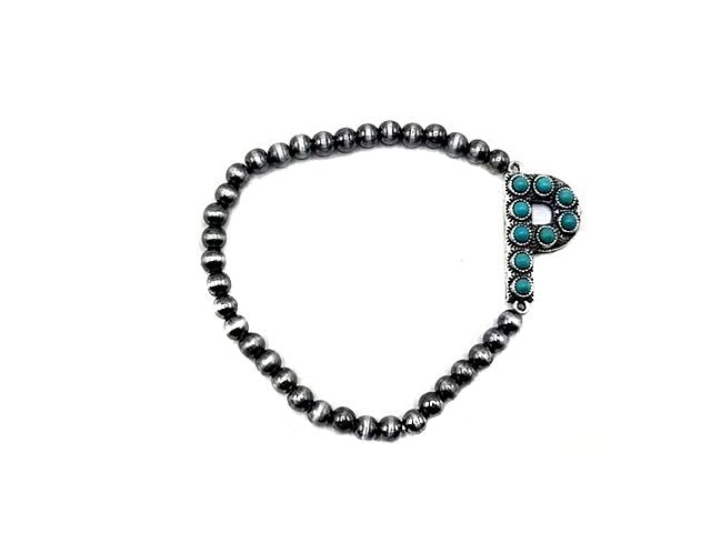 Turquoise Monogram Navajo Pearl Bracelet