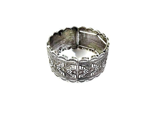 Western Pattern Metal Stretch Bracelet
