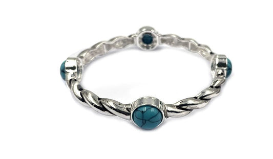 Western Turquoise Stone Stretch Bracelet