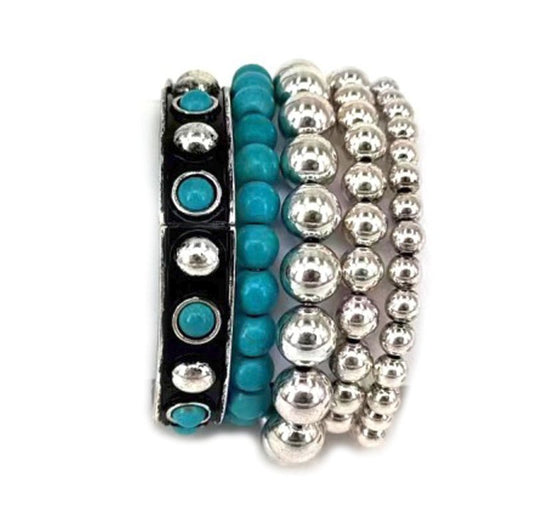 Western Multi Layer Stackable Stretch Bracelet