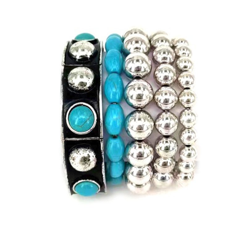 Western Multi Layered Stackable Stretch Bracelet