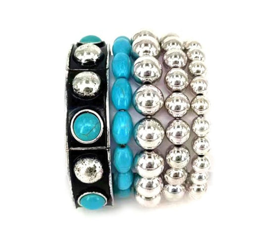 Western Multi Layered Stackable Stretch Bracelet