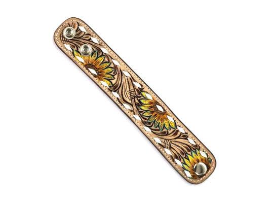 Western Tooled Leather Bracelet