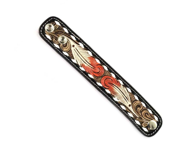 Western Tooled Leather Bracelet