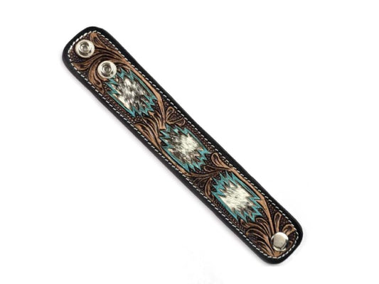 Western Tooled Leather Bracelet