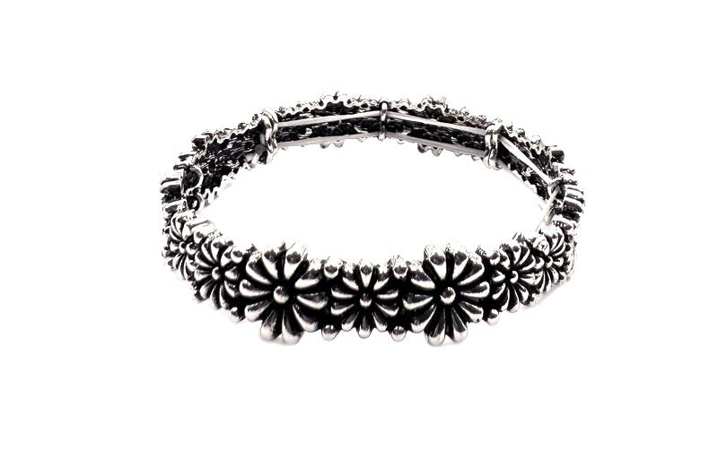Western Flower Concho Stretch Bracelet
