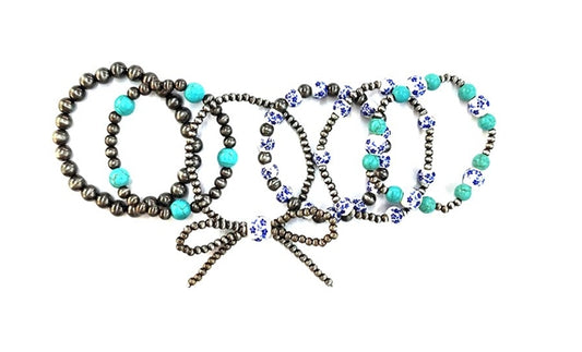 Western Ribbon 6 Strand Navajo Pearl Bracelet