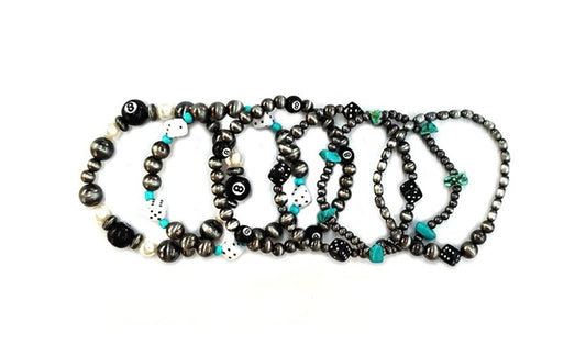 6 Strand Navajo Pearl Stretch Bracelet
