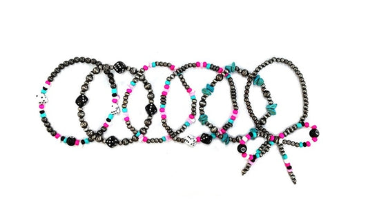 6 Strand Navajo Pearl Stretch Bracelet