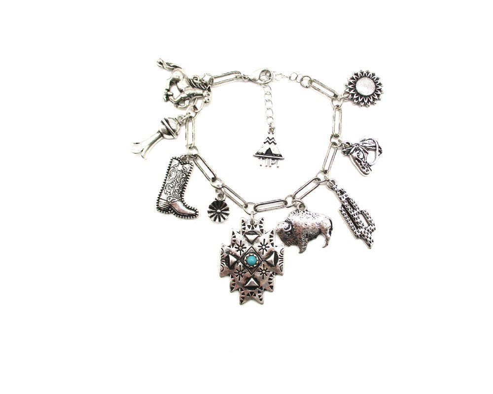 Western Theme Charm Bracelet