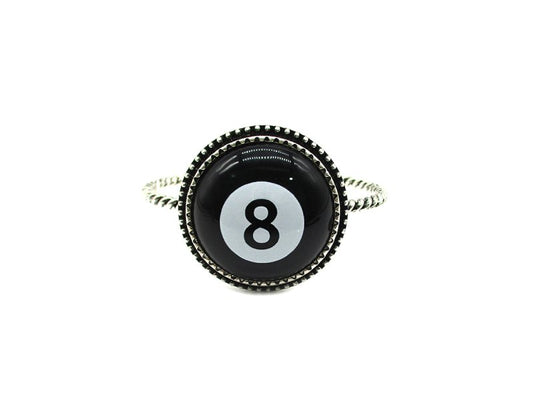 8 Ball Twisted Wire Cuff Bracelet