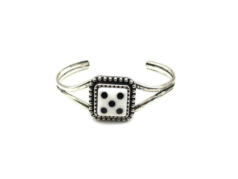 White Dice Cuff Bracelet