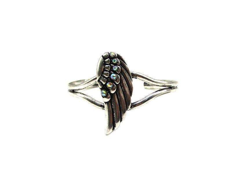 Feather Wing AB Stone Cuff Bracelet