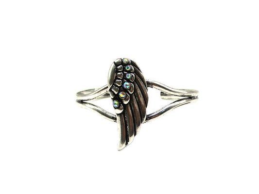 Feather Wing AB Stone Cuff Bracelet