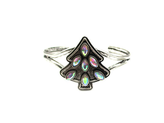 Christmas Tree AB Stone Cuff Bracelet