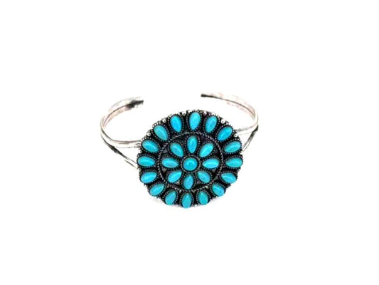 Western Turquoise Concho Cuff Bracelet