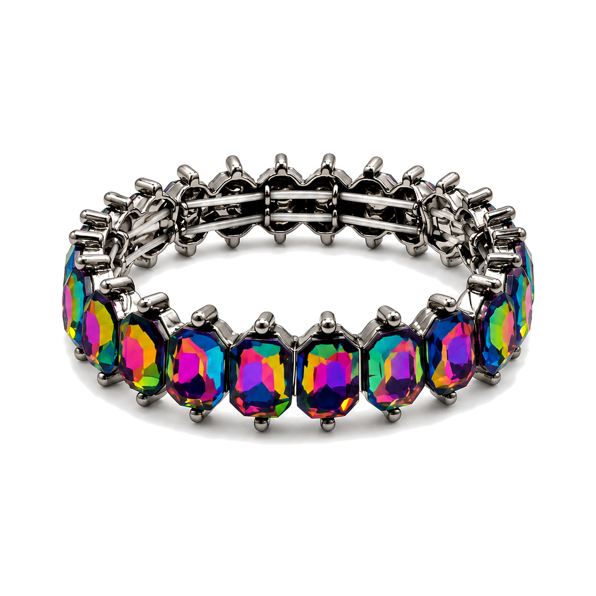 Western Square Turquoise Stretch Bracelet