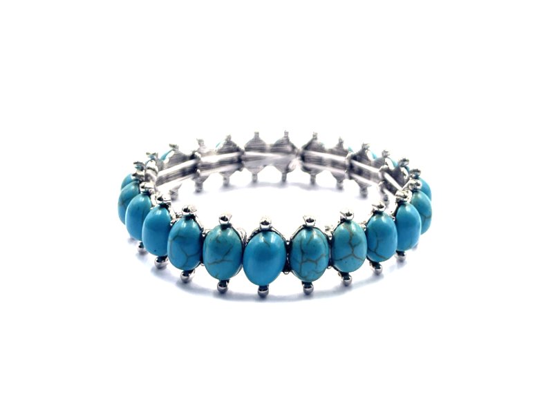 Western Turquoise Stone Stretch Bracelet