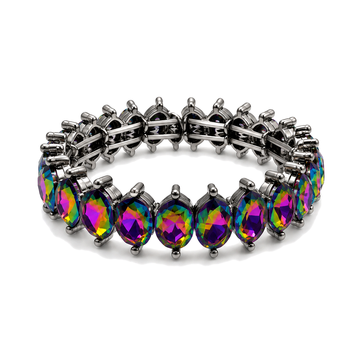 Western Round Turquoise Stretch Bracelet