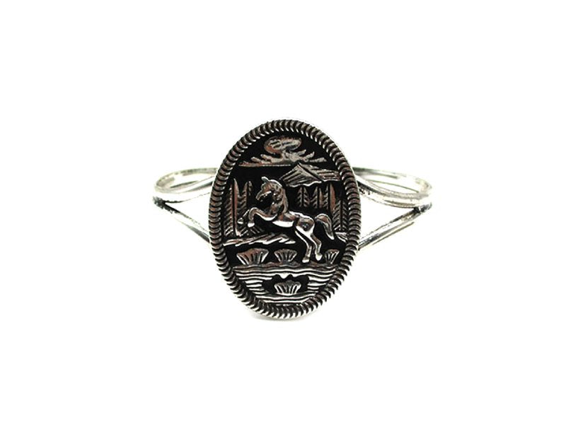 Western Running Horse Cuff Bracelet