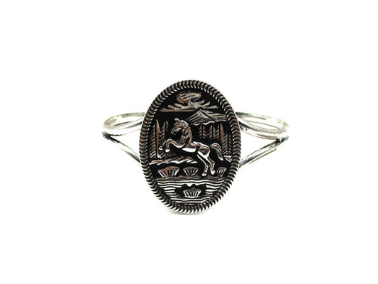 Western Running Horse Cuff Bracelet