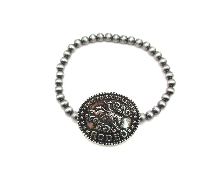 Western Time to Saddle Rodeo Navajo Pearl Stretch Bracelet
